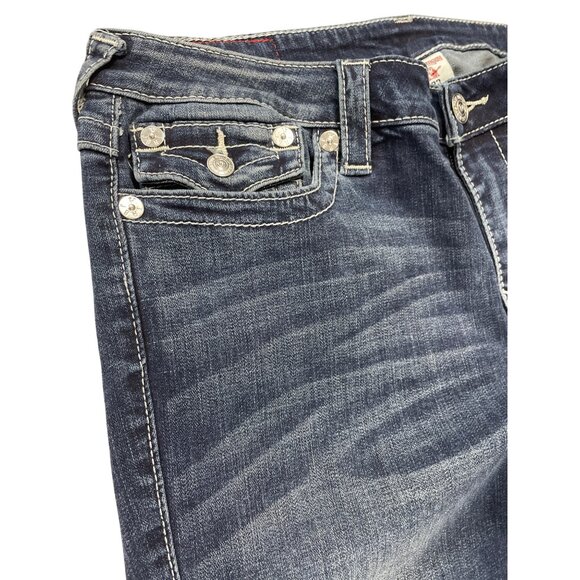 True Religion Womens Blue Super Stretch Slim Straight SIze 33 SKU 9278 - Picture 8 of 13